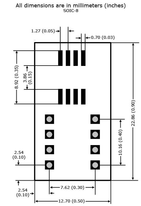 SOIC-8 to DIP Adapter – Pack of 4 | Artekit Labs